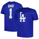 【送料無料】 プロファイル メンズ Tシャツ トップス Men's Profile Royal Los Angeles Dodgers Big & Tall #1 Dad T-Shirt Lad Blue