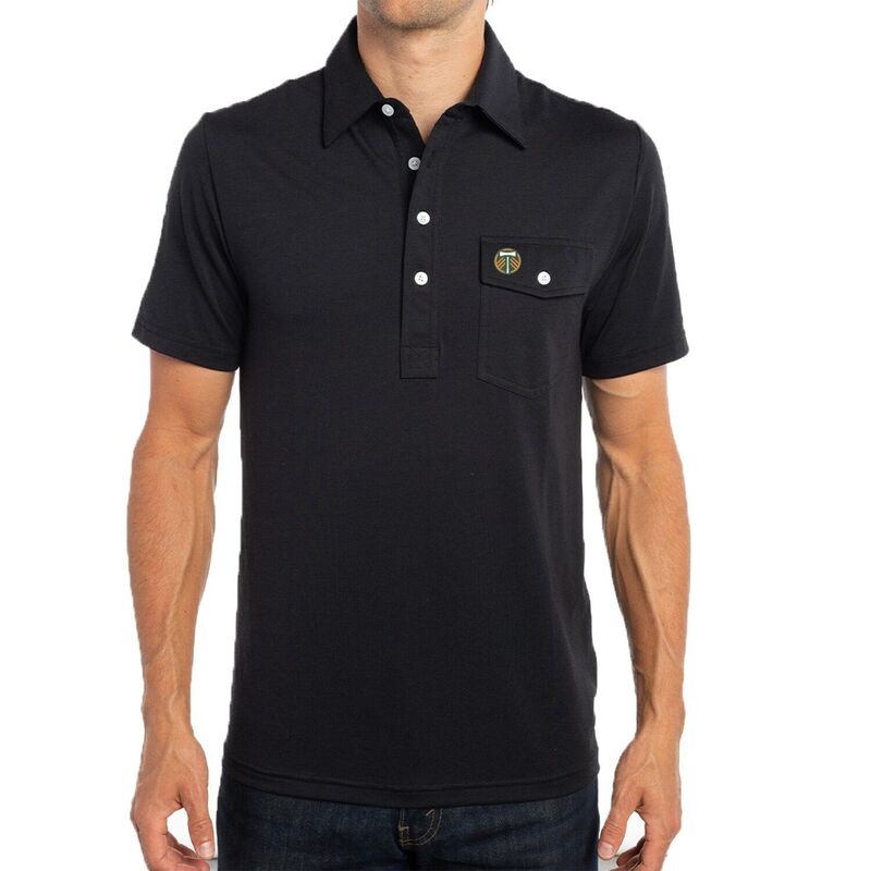 ̵ ֥ǥå  T ȥåץ Men's Black Portland Timbers Player Polo...