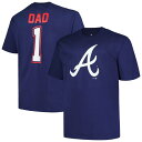【送料無料】 プロファイル メンズ Tシャツ トップス Men's Profile Navy Atlanta Braves Big & Tall #1 Dad T-Shirt Brv Navy