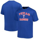【送料無料】 プロファイル メンズ Tシャツ トップス Men's Profile Royal Texas Rangers Big & Tall Heart & Soul T-Shirt Rgr Blue
