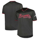 【送料無料】 プロファイル メンズ Tシャツ トップス Men's Profile Charcoal Atlanta Braves Big & Tall Pop Fashion Jersey Brv Charco