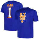 【送料無料】 プロファイル メンズ Tシャツ トップス Men's Profile Royal New York Mets Big & Tall #1 Dad T-Shirt Met Blue
