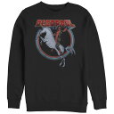 【送料無料】 マーベル メンズ Tシャツ トップス Big & Tall Marvel Deadpool Riding Unicorn Graphic Fleece Black(4)