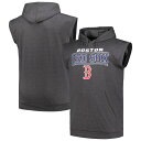【送料無料】 プロファイル メンズ Tシャツ トップス Men's Profile Heather Charcoal Boston Red Sox Big & Tall Muscle Sleeveless Pullover Hoodie Rsx Charco