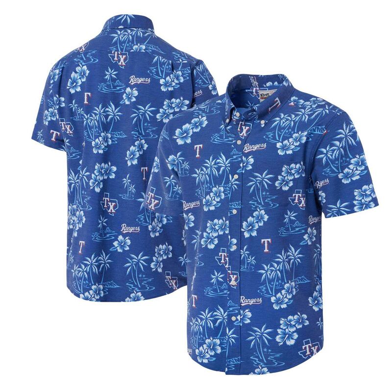 【送料無料】 レインスプーナー メンズ Tシャツ トップス Men's Reyn Spooner Royal Texas Rangers Kekai Button-Down Shirt Rgr Blue