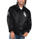 【送料無料】 スターター メンズ ジャケット・ブルゾン アウター Men's Starter Black Chicago White Sox Option Route Satin Full-Snap Jacket Sox Black