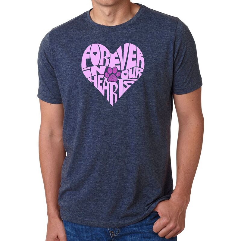 【送料無料】 エルエーポップアート メンズ Tシャツ トップス Forever In Our Hearts - Men's Premium Blend Word Art T-shirt Navy