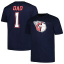 【送料無料】 プロファイル メンズ Tシャツ トップス Men's Profile Navy Cleveland Guardians Big & Tall #1 Dad T-Shirt Grd Navy