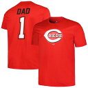 【送料無料】 プロファイル メンズ Tシャツ トップス Men's Profile Red Cincinnati Reds Big & Tall #1 Dad T-Shirt Red Red