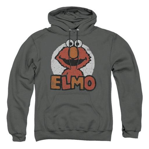 【送料無料】 ライセンス キャラクター メンズ ニット・セーター アウター Sesame Street Elmo Name Adult Pull Over Hoodie Charcoal 【送料無料】 ライセンス キャラクター メンズ ニット・セーター アウター Sesame Street Elmo Name Adult Pull Over Hoodie Charcoal