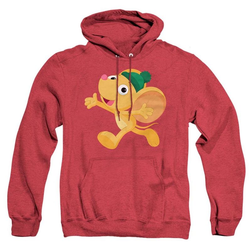 【送料無料】 ライセンス キャラクター メンズ ニット・セーター アウター Sesame Street Furry Friend Little Mouse Adult Heather Hoodie Red