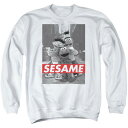 【送料無料】 ライセンス キャラクター メンズ ニット・セーター アウター Sesame Street Sesame Adult Crewneck Sweatshirt White(4)