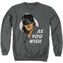 【送料無料】 ライセンス キャラクター メンズ ニット・セーター アウター Princess Bride As You Wish Adult Crewneck Sweatshirt Charcoal