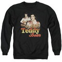 【送料無料】 ライセンス キャラクター メンズ ニット・セーター アウター Elvis Presley Teddy Bear Adult Crewneck Sweatshirt Black