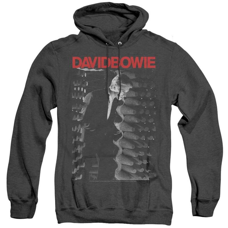 【送料無料】 ライセンス キャラクター メンズ ニット・セーター アウター David Bowie Station To Station Adult Heather Hoodie Black
