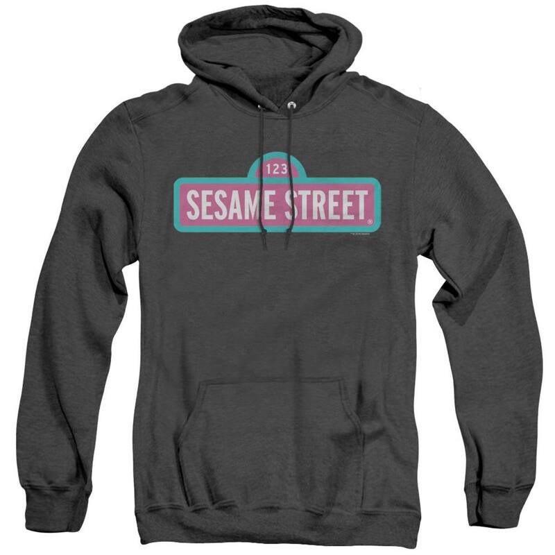 【送料無料】 ライセンス キャラクター メンズ ニット・セーター アウター Sesame Street Alt Logo Adult Heather Hoodie Black