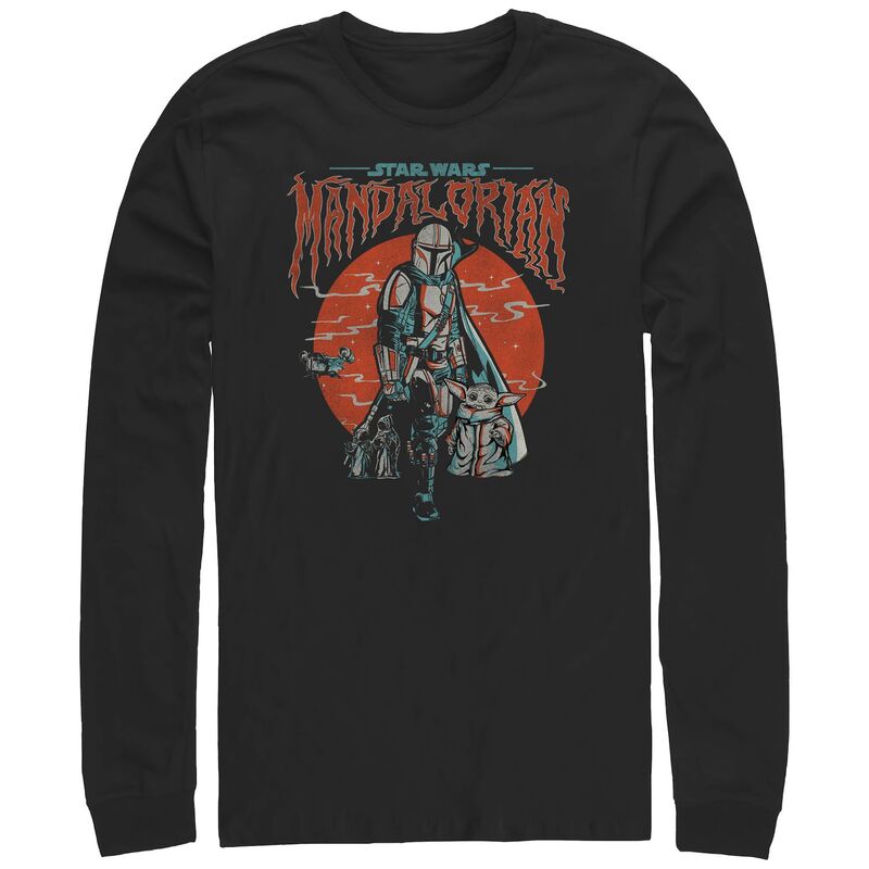 【送料無料】 ライセンス キャラクター メンズ Tシャツ トップス Men's The Mandalorian Wavy Cover Graphic Tee Black