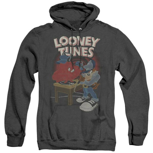 【送料無料】 ライセンス キャラクター メンズ ニット・セーター アウター Looney Tunes Dj Looney Tunes Adult Heather Hoodie Black 【送料無料】 ライセンス キャラクター メンズ ニット・セーター アウター Looney Tunes Dj Looney Tunes Adult Heather Hoodie Black