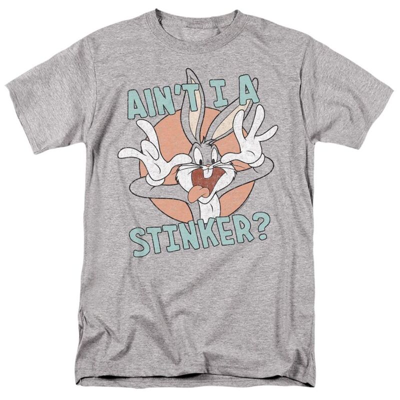 【送料無料】 ライセンス キャラクター メンズ Tシャツ トップス Looney Tunes Ain't I A Stinker Short Sleeve Adult T-shirt Athletic Heather