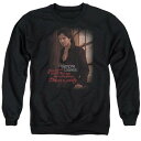 【送料無料】 ライセンス キャラクター メンズ ニット・セーター アウター Vampire Diaries Threes A Party Adult Crewneck Sweatshirt Black(4)