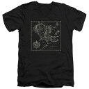 【送料無料】 ライセンス キャラクター メンズ Tシャツ トップス Lord Of The Rings Map Of Middle Earth Short Sleeve T-shirt Black