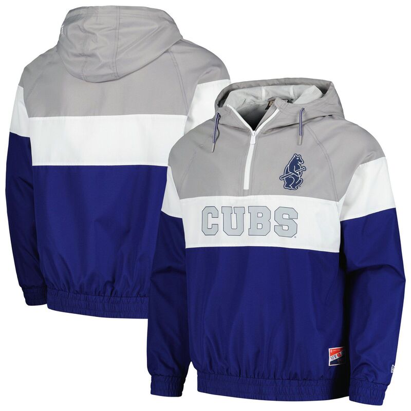 【送料無料】 ニューエラ メンズ ジャケット・ブルゾン アウター Men's New Era Royal Chicago Cubs Ripstop Raglan Quarter-Zip Windbreaker Jacket Cub Blue