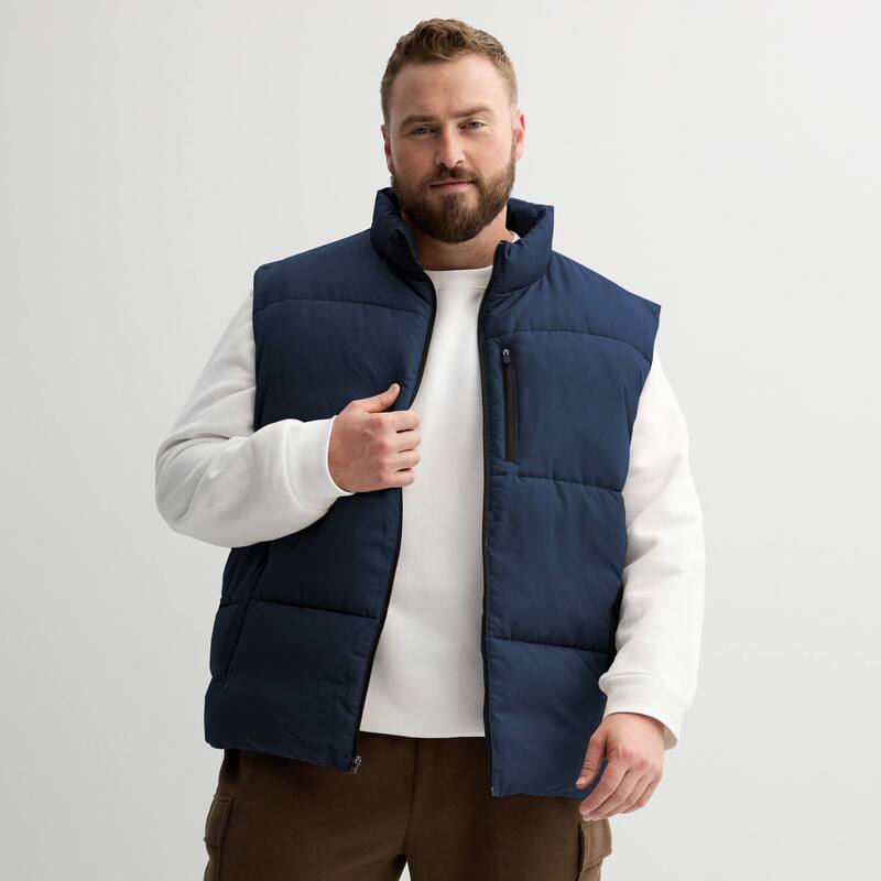 【送料無料】 Tek Gear メンズ ジャケット・ブルゾン アウター Big & Tall Tek Gear Insulated Puffer Vest Dark Blue