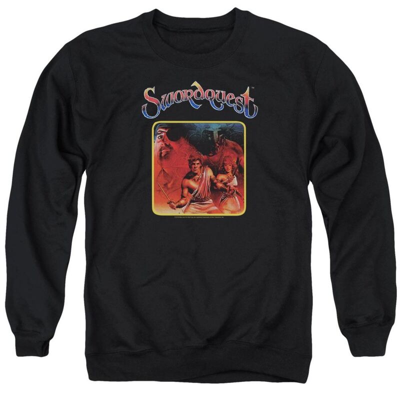 【送料無料】 ライセンス キャラクター メンズ ニット・セーター アウター Atari Swordquest Adult Crewneck Sweatshirt Black