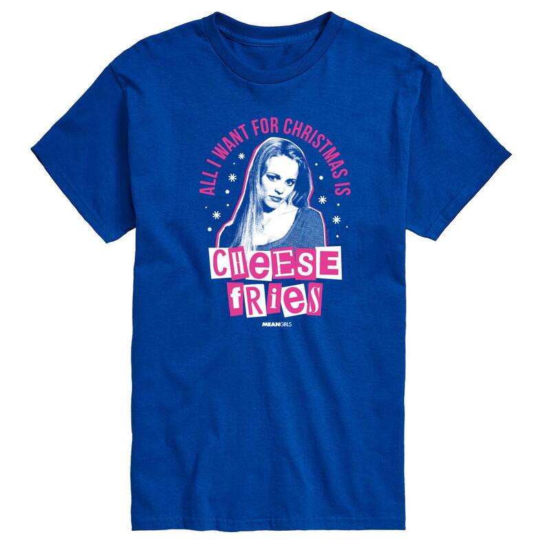 楽天ReVida 楽天市場店【送料無料】 ライセンス キャラクター メンズ Tシャツ トップス Men's Mean Girls Christmas Cheese Fries Graphic Tee Blue