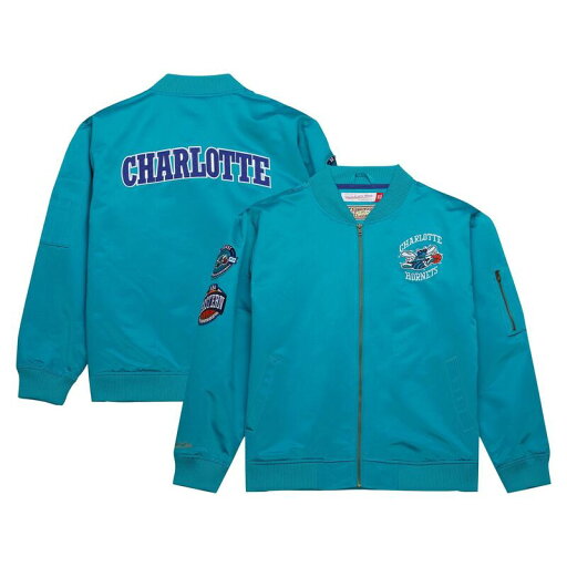 【送料無料】 ミッチェル&ネス メンズ ジャケット・ブルゾン アウター Men's Mitchell & Ness Teal Charlotte Hornets Hardwood Classics Vintage Logo Full-Zip Bomber Jacket Chr Blue 【送料無料】 ミッチェル&ネス メンズ ジャケット・ブルゾン アウター Men's Mitchell & Ness Teal Charlotte Hornets Hardwood Classics Vintage Logo Full-Zip Bomber Jacket Chr Blue