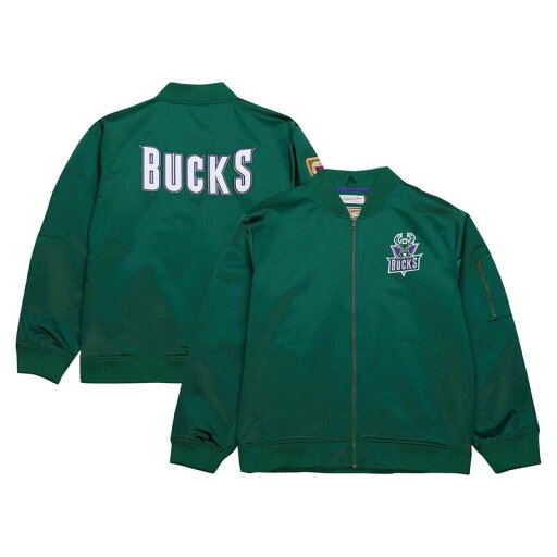 【送料無料】 ミッチェル&ネス メンズ ジャケット・ブルゾン アウター Men's Mitchell & Ness Green Milwaukee Bucks Hardwood Classics Vintage Logo Full-Zip Bomber Jacket Buk Green 【送料無料】 ミッチェル&ネス メンズ ジャケット・ブルゾン アウター Men's Mitchell & Ness Green Milwaukee Bucks Hardwood Classics Vintage Logo Full-Zip Bomber Jacket Buk Green