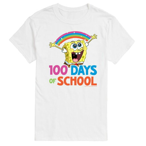 【送料無料】 ニコロデオン メンズ Tシャツ トップス Men's SpongeBob SquarePants 100 Days Graphic Tee White 【送料無料】 ニコロデオン メンズ Tシャツ トップス Men's SpongeBob SquarePants 100 Days Graphic Tee White