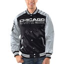 【送料無料】 スターター メンズ ジャケット・ブルゾン アウター Men's Starter Black/Silver Chicago White Sox Varsity Satin Full-Snap Jacket Sox Black