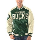 【送料無料】 スターター メンズ ジャケット・ブルゾン アウター Men's Starter Hunter Green/Cream Milwaukee Bucks Renegade Satin Full-Snap Varsity Jacket Buk Multi