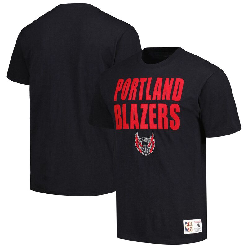 ̵ ߥå&ͥ  T ȥåץ Men's Mitchell & Ness Black Portland Tra...
