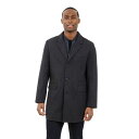 【送料無料】 ロンドンフォグ メンズ ジャケット・ブルゾン アウター Men's London Fog Wool Blend Car Coat Charcoal