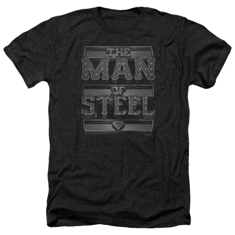 【送料無料】 ライセンス キャラクター メンズ Tシャツ トップス Superman Steel Text Adult Heather T-shirt Black