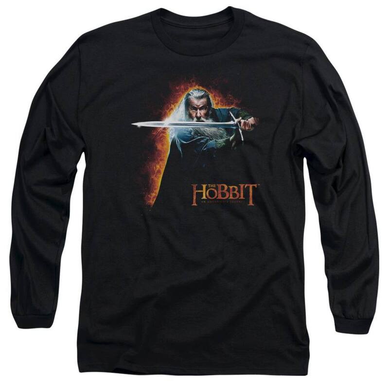 【送料無料】 ライセンス キャラクター メンズ Tシャツ トップス The Hobbit Secret Fire Long Sleeve Adult T-shirt Black