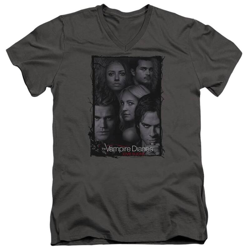 【送料無料】 ライセンス キャラクター メンズ Tシャツ トップス Vampire Diaries So Here We Are Short Sleeve T-shirt Charcoal