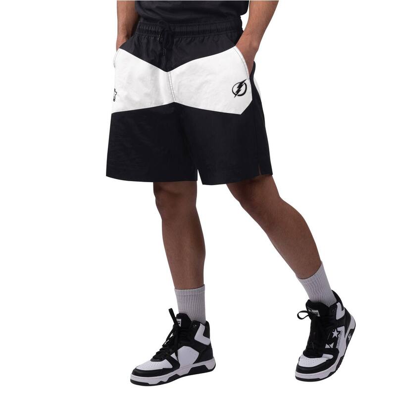 【送料無料】 スターター メンズ ハーフパンツ・ショーツ ボトムス Men's Starter x NHL Black Ice Black/White Tampa Bay Lightning Linechange Shorts Lgh Black