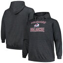 【送料無料】 プロファイル メンズ Tシャツ トップス Men's Profile Heather Charcoal Colorado Avalanche Big & Tall Arch Over Logo Pullover Hoodie Ava Charco