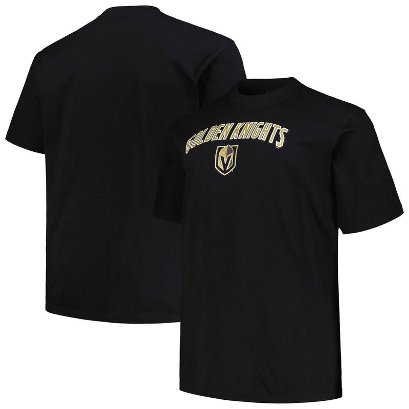 【送料無料】 プロファイル メンズ Tシャツ トップス Men's Profile Black Vegas Golden Knights Big & Tall Arch Over Logo T-Shirt Lvk Black