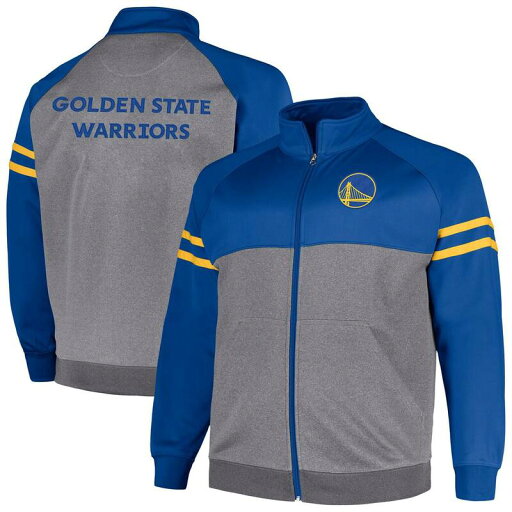 【送料無料】 アンブランデッド メンズ ジャケット・ブルゾン アウター Men's Fanatics Branded Royal/Heather Gray Golden State Warriors Big & Tall Pieced Stripe Raglan Full-Zip Track Jacket War Blue 【送料無料】 アンブランデッド メンズ ジャケット・ブルゾン アウター Men's Fanatics Branded Royal/Heather Gray Golden State Warriors Big & Tall Pieced Stripe Raglan Full-Zip Track Jacket War Blue