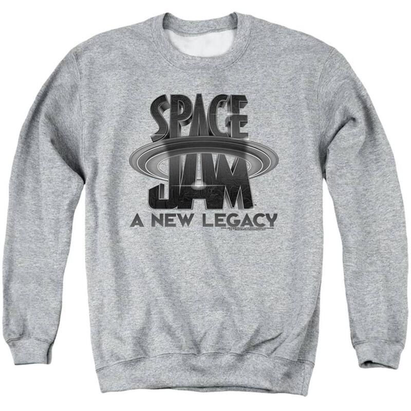 【送料無料】 ライセンス キャラクター メンズ ニット・セーター アウター Space Jam 2 Space Jam 2 Logo Black Adult Crewneck Sweatshirt Athletic Heather