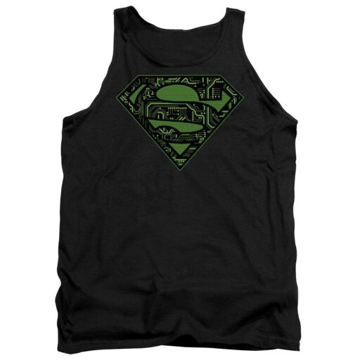 【送料無料】 ライセンス キャラクター メンズ Tシャツ トップス Superman Circuits Shield Adult Tank Top Black 【送料無料】 ライセンス キャラクター メンズ Tシャツ トップス Superman Circuits Shield Adult Tank Top Black