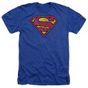 【送料無料】 ライセンス キャラクター メンズ Tシャツ トップス Superman Action Shield Adult Heather T-shirt Royal Blue(4)