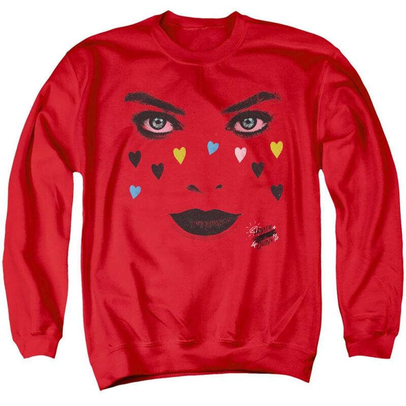 【送料無料】 ライセンス キャラクター メンズ ニット・セーター アウター Birds Of Prey Red Harley Adult Crewneck Sweatshirt Red