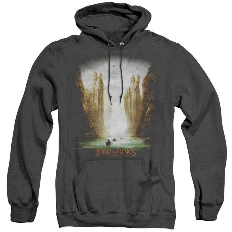 【送料無料】 ライセンス キャラクター メンズ ニット・セーター アウター Lord Of The Rings Kings Of Old Adult Heather Hoodie Black