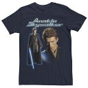 【送料無料】 ライセンス キャラクター メンズ Tシャツ トップス Men's Star Wars Anakin Skywalker Lightsaber Tee Navy