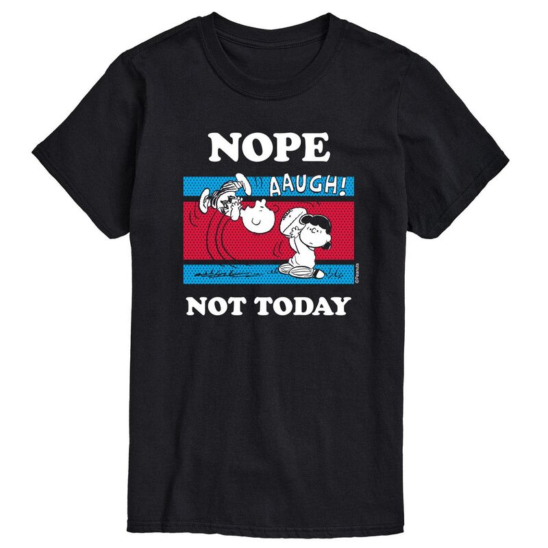【送料無料】 ライセンス キャラクター メンズ Tシャツ トップス Men's Peanuts Nope Not Today Tee Black